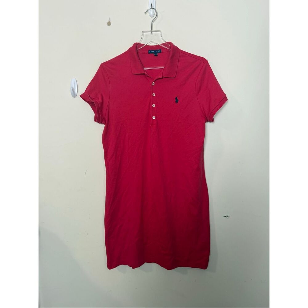 Ralph Lauren Red Polo Shirt Dress XL 100% Cotton Preppy Classic Short Sleeve
